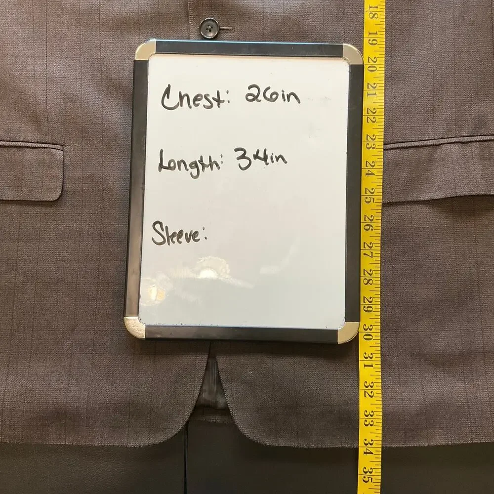 Robert Villini Couture Men’s 48L Brown Silk Wool Sport Coat Blazer 3 Button